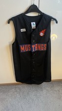 Mustangs Baseball Jersey Vest Black Mesh Sports Team Shirt Sleeveless Size S Heren Vest price