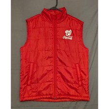 Washington Nationals Coca-Cola Zip Up Puffer Vest Men's Size Medium Red Heren Vest price