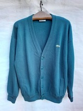 Vintage Chemise Lacoste Cardigan Mens Large BlueGreen Made in Spain Retro Preppy Heren Cardigans price
