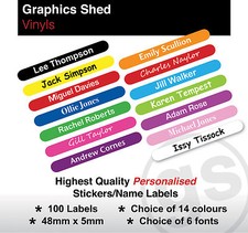 100 PERSONALISED KIDS STICK ON NAME LABELS STATIONERY STICKERS SCHOOL WATERPROOF School Label price