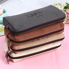 Retro Canvas Pencil Pen Case Cosmetic Makeup Coin Pouch Zipper Bag Purse Make-uptas price