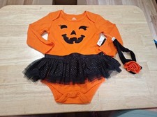 New Girls Size 18 Month Pumpkin Bodysuit With Headband, Orange By Way To... Meisjes body price
