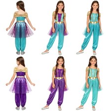 Kids Girls Jumpsuit Themed Party Bodysuit Festive Events Costume Tulle Arabian Meisjes body price