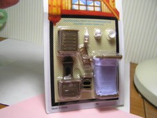 Miniature Dollhouse 8 Pc Plastic Bedroom Set 1/4" Scale 1:48 Slaapkamer Set price