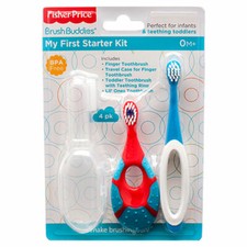Fisher Price Brush Buddies 4PC My First Start Toothbrush Kit 0M+ Baby to Toddler Baby Tandenborstel hoes price