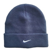 Nike Kids Beanie Hat Blue Knit Center Swoosh Logo Embroidered Winter Ski Unisex Kinder muts price