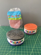 Crepe Paper 3 Rolls Black, Orange, Pink @ 81’ 1.75” Each. Papier Crepe Streamer Crepe Papier price