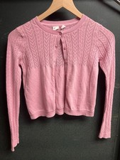 Gap Kids Girls XL 12 Pink Pointelle Button Front Cardigan Sweater Cotton Blend Meisjes vest price