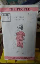 Vtg UK The People pattern girls pajamas yoke ruffled hem sz 4 UNCUT Meisjes pyjama's price