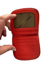 MEKU Orange Unique Leather Bi-Fold Unisex Wallet Credit Card Holder Unisex Portemonnee price