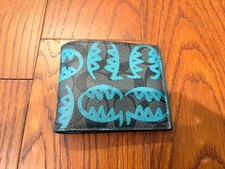 Coach x Guang Yu Collab Black Blue Signature Rexy Bifold Wallet Unisex Unisex Portemonnee price