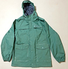Columbia Rain Jacket Mens Small Hooded Shell Waterproof Packable Green Heren Raincoat price