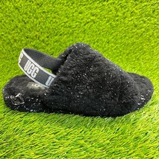 UGG Fluff Yeah Boys Size 5Y Black Walking Slingback Slide Slippers Sandals Jongens slippers & Sandalen price