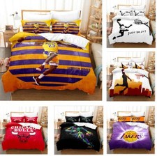 Basketball Lakers Quilt Duvet Cover Set +Pillowcase - Single Double Size Bedding Dekbedovertrekset price