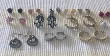 Lot Of 13 Costume Jewelry Pierced Earrings Post Dangle  Hoop Costume Oorbellen price