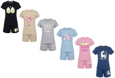 Girls Short Pyjama Set Novelty Cute Animal Prints Sleep Nightwear 9 to 16 Years Baby pyjama's price