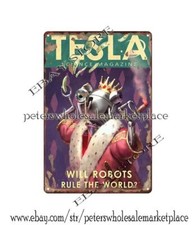 outside metal wall hangings Telsa Will Robots Rule the World metal tin sign Keuken Robots price