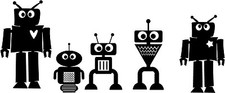 ROBOTS Kids Set of 5 Wall Decal Quote Words Lettering Vinyl Sticker Art Keuken Robots price