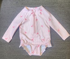 Carter's Baby Girl 3m Swimsuit Rash Guard 3 Months: UPF 50+ Flamingos Baby Swimsuit price