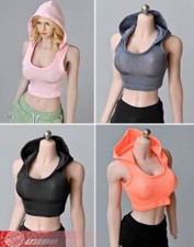 1/6 Female Hooded Sleeveless Tank Top Model Fits 12" Action Figure Body Toys Jongens hemdje / ondershirt price
