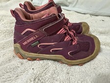 Merrell Girls Hiking Boots Maroon Purple Lace Up Waterproof Size 1 Meisjes laarzen price
