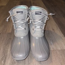Sperry Youth Girls Size 6 EU 38 Grey Sparkle Waterproof Duck Boots  EUC Meisjes laarzen price