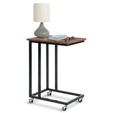 IvoQ Bijzettafel – Bijzettafel op Wieltjes – Industrieel – Rustiek Bruin – 50×35 Bijzettafel price