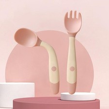 Heat Resistant Baby Training Spoon & Fork Rotatable Flexible Pp Feeding Set Feeding Set price