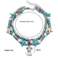 Women's Double Bohemian Heart Anklet Love Personality Simple Layered Summer Anklet price