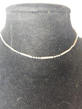 925 Sterling Silver Italy Bar & Bead Station Anklet 8.5" Minimalist Chain 1.95g Anklet price