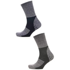 Mens Trekking Socks 2 Pack Grey Mix Cushioned Heel & Sole Outdoor Hiking Socks Sokken (Outdoor) price