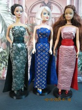 Handmade Vintage Style Brocade Evening Gown, Detachable Train, Shoes for Doll Evening Schoenen price