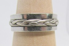 925 Sterling Silver Wedding Band Ring with Braided Center Size 11 - 7.3g Zilver Wedding Band price