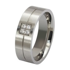 Size 7-14 Titanium Steel Silver CZ Wedding Band Men/Womens Party Engagement Ring Zilver Wedding Band price