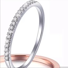 Thin Silver CZ Wedding Band New Various Sizes 5 6 7 8 Zilver Wedding Band price