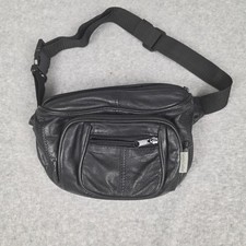Leather Fanny Pack Belt Bag Mens Small Black Travel Waist Zip Pockets Adjustable Heren Riem Tas price