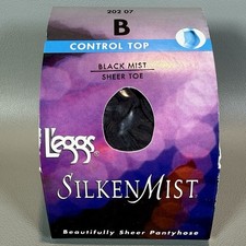 Leggs Silken Mist Control Top Pantyhose Black Mist Sheer Top Sz B Pantyhose price
