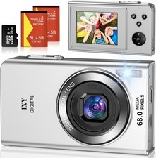Fotocamera Digitale 68MP 4K 16X 64GB 2 Batterie Argento Compatta Vlog Studenti Digitale camera's price