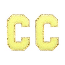 Chenille Letter Patches 2.2" Letter C Embroidered Patch (Yellow, Pack of 2) Chenille price