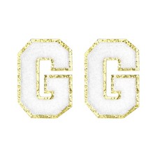 Chenille Letter Patches 2.2" Letter g Embroidered Patch (White, Pack of 2) Chenille price