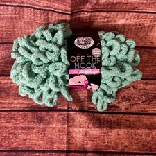 Lion Brand Off The Hook Glitz Yarn Fresh Mint Green Loop Chenille No Tools 3.3oz Chenille price