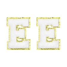 Chenille Letter Patches 2.2" Letter E Embroidered Patch (White, Pack of 2) Chenille price