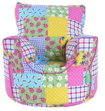 Cotton Patchwork Bean Bag Arm Chair with Beans Toddler Size From Bean Lazy Bean Tas Stoel price