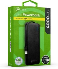 iN Powerbank 4000mAh Slim Power Bank with Built-in Type-C Cable Draagbare oplader - powerbank price
