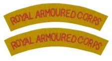 WW2 British Army Royal Armoured Corps Shoulder Titles Flashes Flashes price