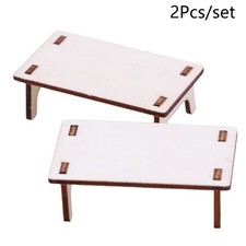 2Pcs 1:12 Dollhouse Miniature Table Splice Desk Stool Furniture Home Model Decor Kantoor Stool price