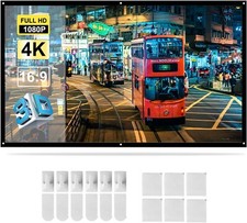 84'' Foldable Portable Projector Screen 16:9 HD Outdoor Home 3D Movie Cinema The Projectorscherm price