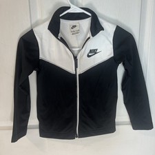 Nike Boys Toddler Zipup Jacket Size Size Small (4-5) Black and White Swoosh Jongens jack price