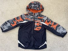 London Fog Boys Jacket Blue Orange Camo Full Zip Fleece Lined Windbreaker Size 4 Jongens jack price