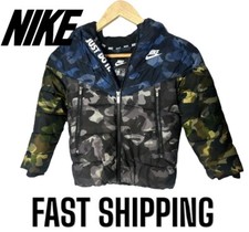 Nike Boys Size 6 Camouflage Windrunner Quilted Puffer Jacket Hooded Fleece Lined Jongens jack price
